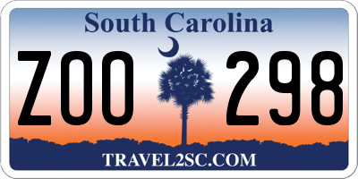 SC license plate ZOO298