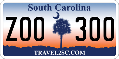 SC license plate ZOO300