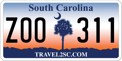 SC license plate ZOO311