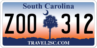SC license plate ZOO312