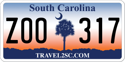 SC license plate ZOO317