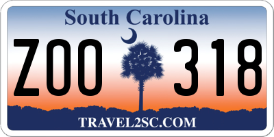 SC license plate ZOO318
