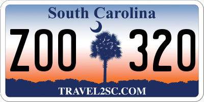 SC license plate ZOO320
