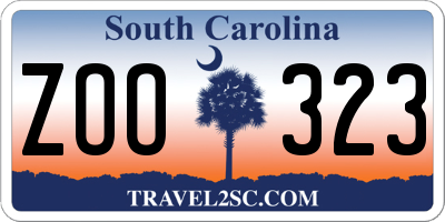 SC license plate ZOO323