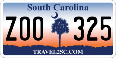 SC license plate ZOO325