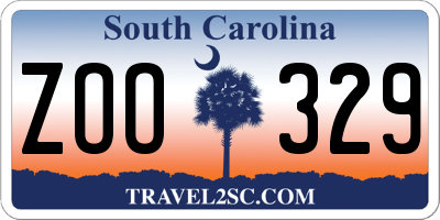 SC license plate ZOO329