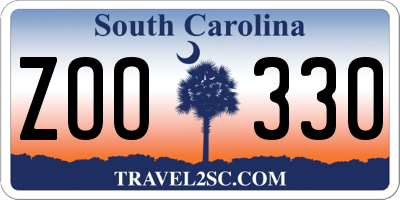 SC license plate ZOO330