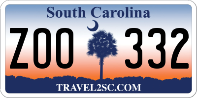 SC license plate ZOO332