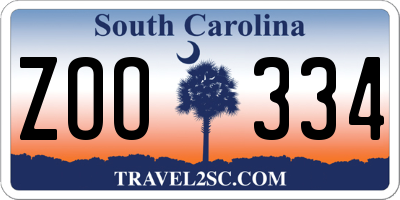 SC license plate ZOO334