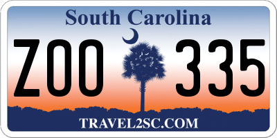 SC license plate ZOO335