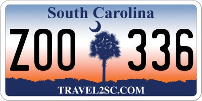 SC license plate ZOO336