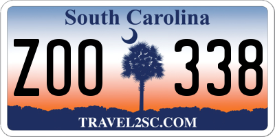 SC license plate ZOO338