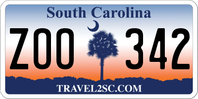 SC license plate ZOO342