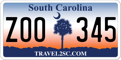 SC license plate ZOO345