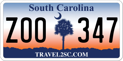 SC license plate ZOO347