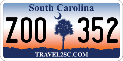 SC license plate ZOO352