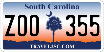 SC license plate ZOO355