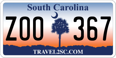 SC license plate ZOO367