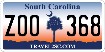 SC license plate ZOO368