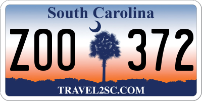SC license plate ZOO372