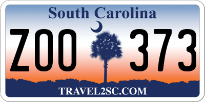 SC license plate ZOO373