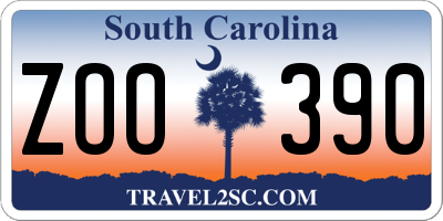 SC license plate ZOO390
