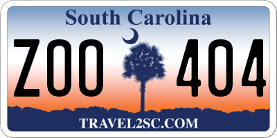 SC license plate ZOO404