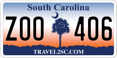 SC license plate ZOO406