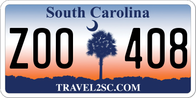 SC license plate ZOO408