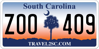 SC license plate ZOO409
