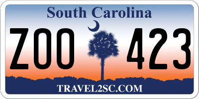 SC license plate ZOO423