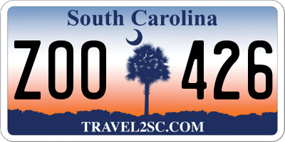 SC license plate ZOO426