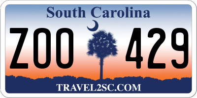 SC license plate ZOO429