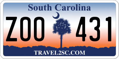 SC license plate ZOO431