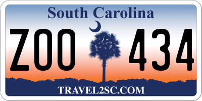 SC license plate ZOO434