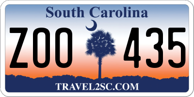 SC license plate ZOO435