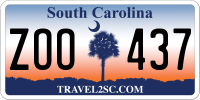 SC license plate ZOO437