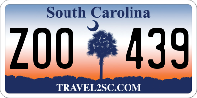 SC license plate ZOO439