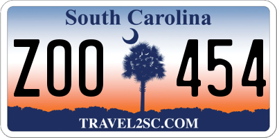 SC license plate ZOO454