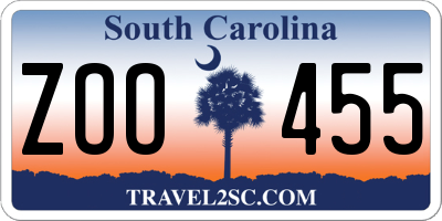 SC license plate ZOO455