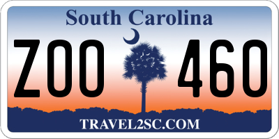 SC license plate ZOO460