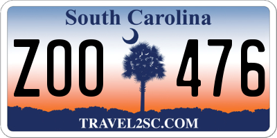 SC license plate ZOO476
