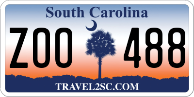 SC license plate ZOO488