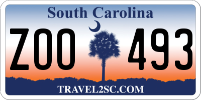 SC license plate ZOO493