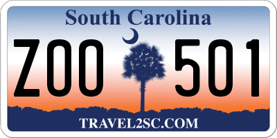 SC license plate ZOO501