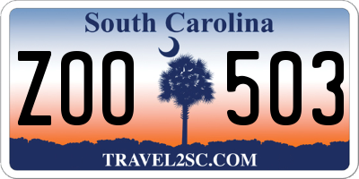 SC license plate ZOO503