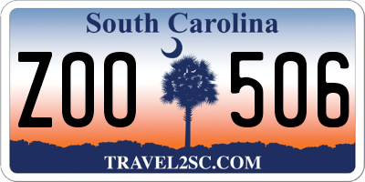 SC license plate ZOO506