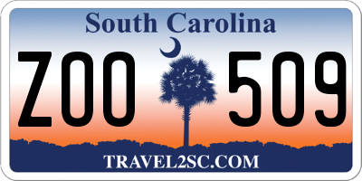 SC license plate ZOO509