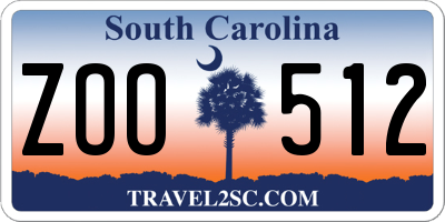 SC license plate ZOO512