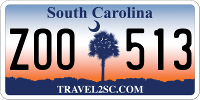SC license plate ZOO513